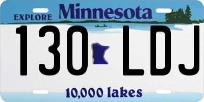 MN license plate 130LDJ