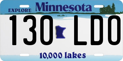 MN license plate 130LDO