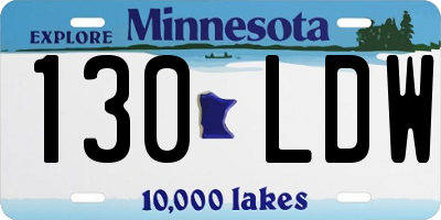 MN license plate 130LDW