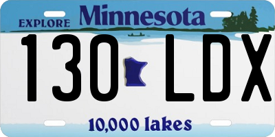MN license plate 130LDX