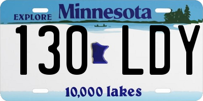 MN license plate 130LDY