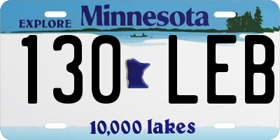 MN license plate 130LEB