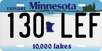 MN license plate 130LEF
