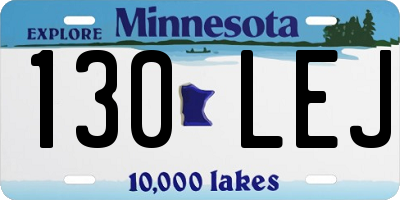 MN license plate 130LEJ
