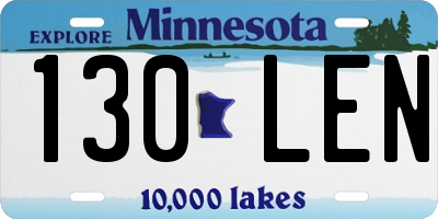 MN license plate 130LEN