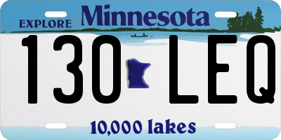 MN license plate 130LEQ