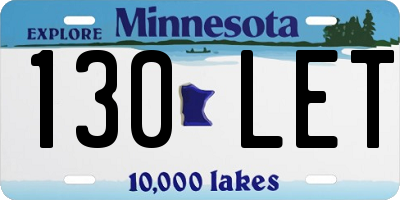 MN license plate 130LET