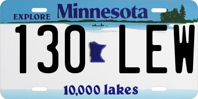 MN license plate 130LEW