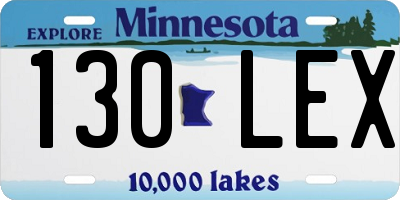 MN license plate 130LEX