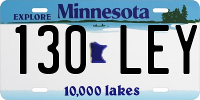 MN license plate 130LEY