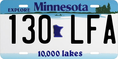 MN license plate 130LFA