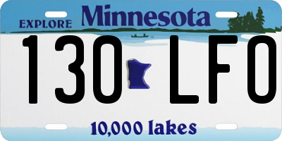 MN license plate 130LFO