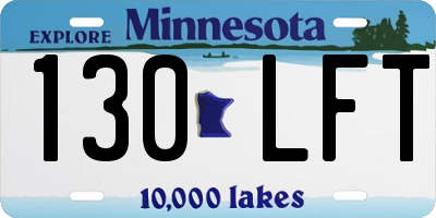 MN license plate 130LFT
