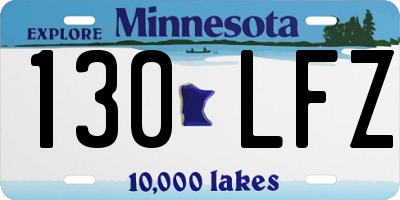 MN license plate 130LFZ