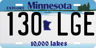 MN license plate 130LGE