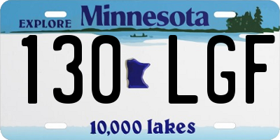 MN license plate 130LGF