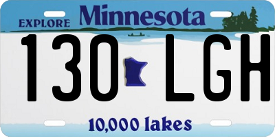 MN license plate 130LGH