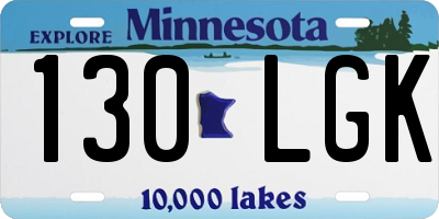 MN license plate 130LGK