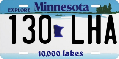 MN license plate 130LHA