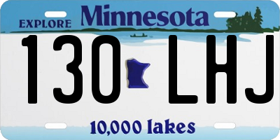 MN license plate 130LHJ