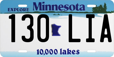 MN license plate 130LIA