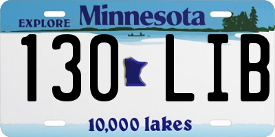 MN license plate 130LIB