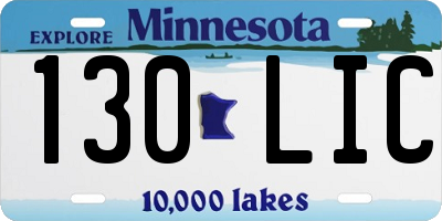 MN license plate 130LIC