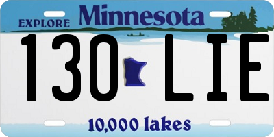 MN license plate 130LIE