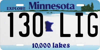 MN license plate 130LIG