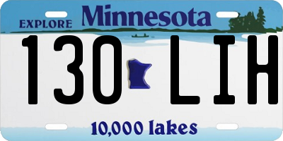 MN license plate 130LIH
