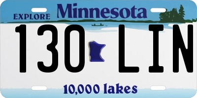 MN license plate 130LIN
