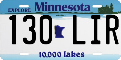 MN license plate 130LIR