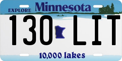 MN license plate 130LIT