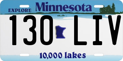 MN license plate 130LIV