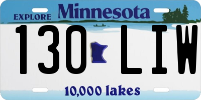 MN license plate 130LIW