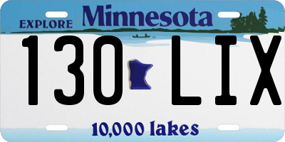 MN license plate 130LIX