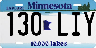 MN license plate 130LIY