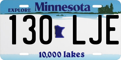 MN license plate 130LJE