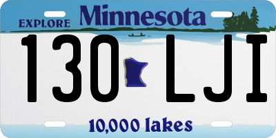 MN license plate 130LJI