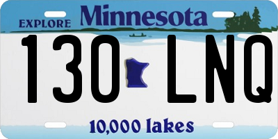 MN license plate 130LNQ