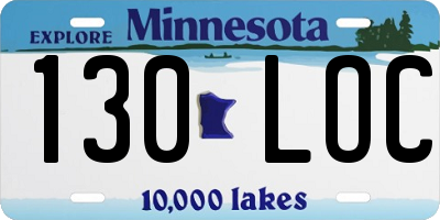 MN license plate 130LOC
