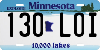 MN license plate 130LOI