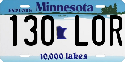 MN license plate 130LOR