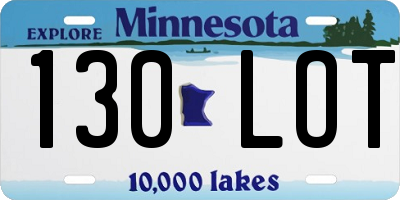 MN license plate 130LOT