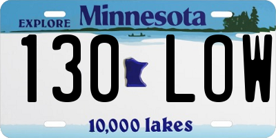 MN license plate 130LOW