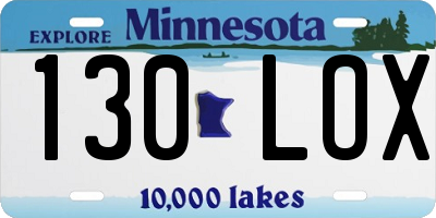 MN license plate 130LOX