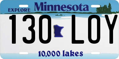 MN license plate 130LOY