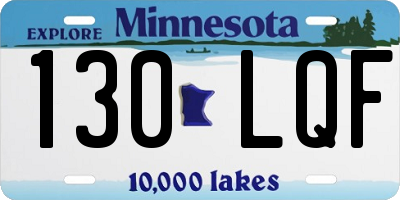 MN license plate 130LQF