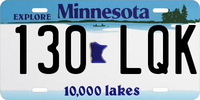 MN license plate 130LQK
