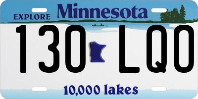 MN license plate 130LQO